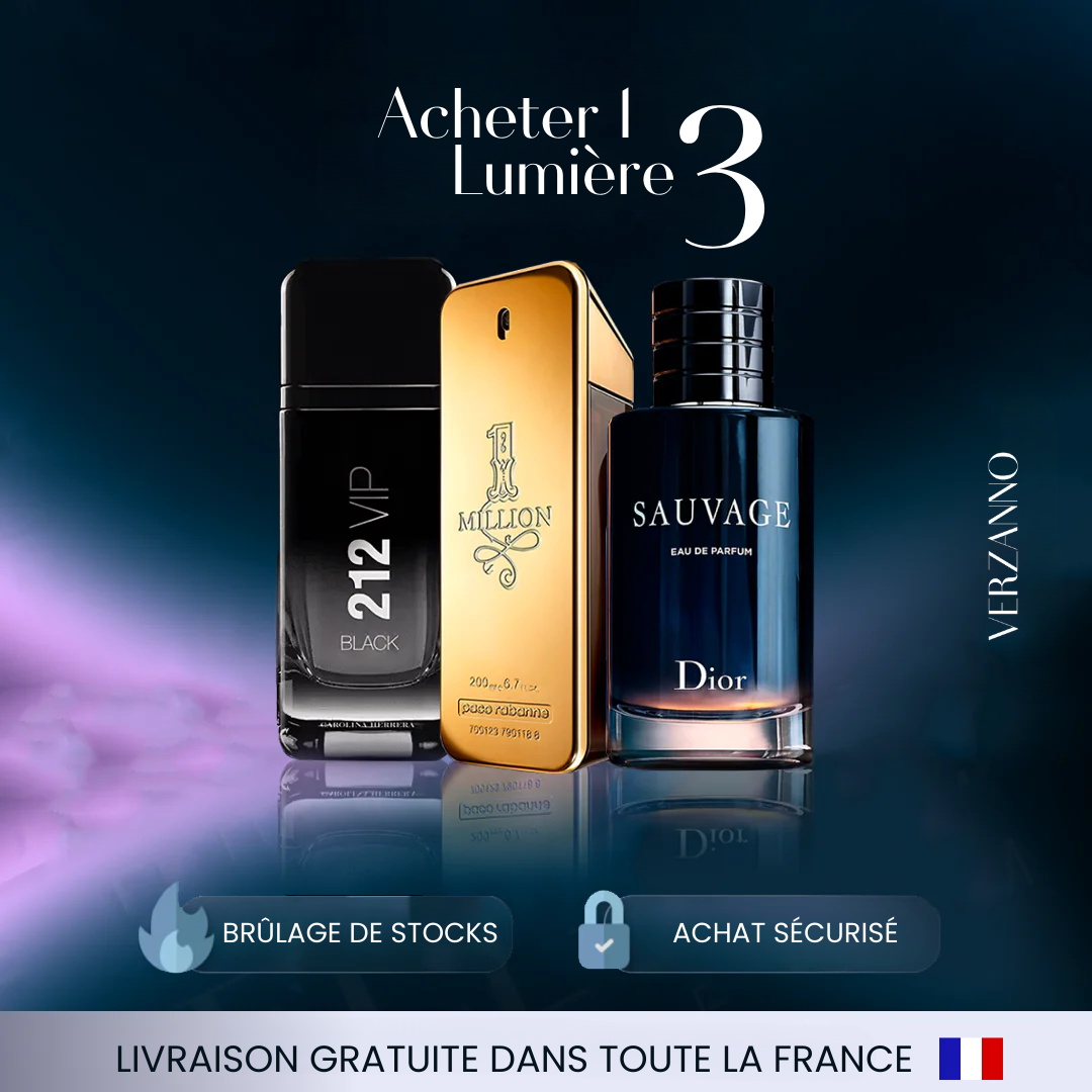 Kit de 3 Parfums Masculins - 1 Million, Sauvage Dior et 212 VIP Black (100 ml) [LIQUIDATION DE STOCK]